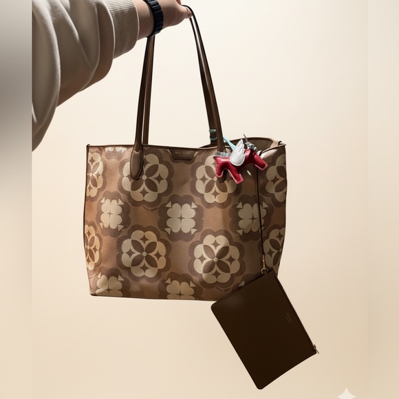 Kate Spade Tan and White Floral Tote - Picture 3 of 9